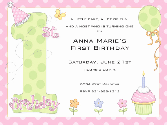 First Birthday Invitation Wording Elegant 1st Birthday Party Girl Invitations by Paper so Pretty at