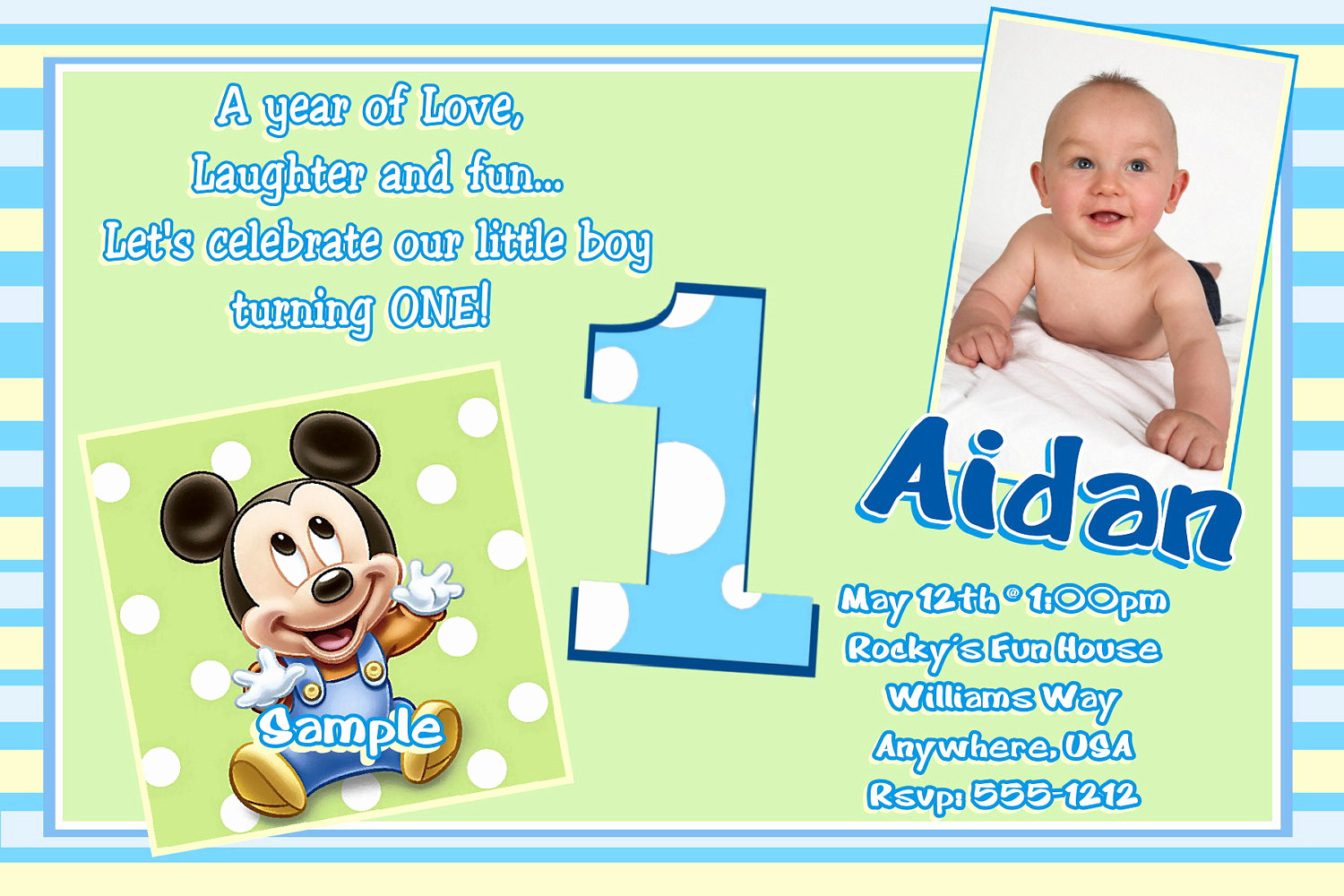 First Birthday Invitation Wording Lovely Free Printable Mickey Mouse 1st Birthday Invitations