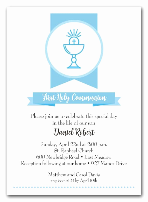 First Communion Invitation Ideas Awesome Blue Chalice Banner Boy S First Munion Invitations