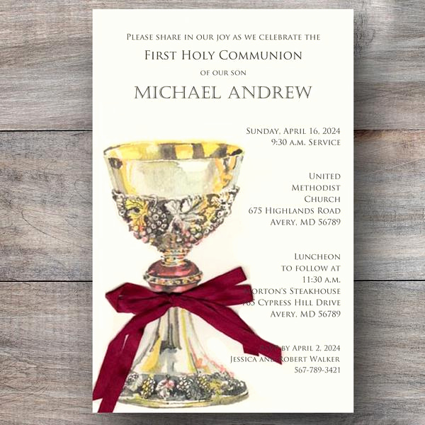 First Holy Communion Invitation Wordings Lovely First Holy Munion Invitations