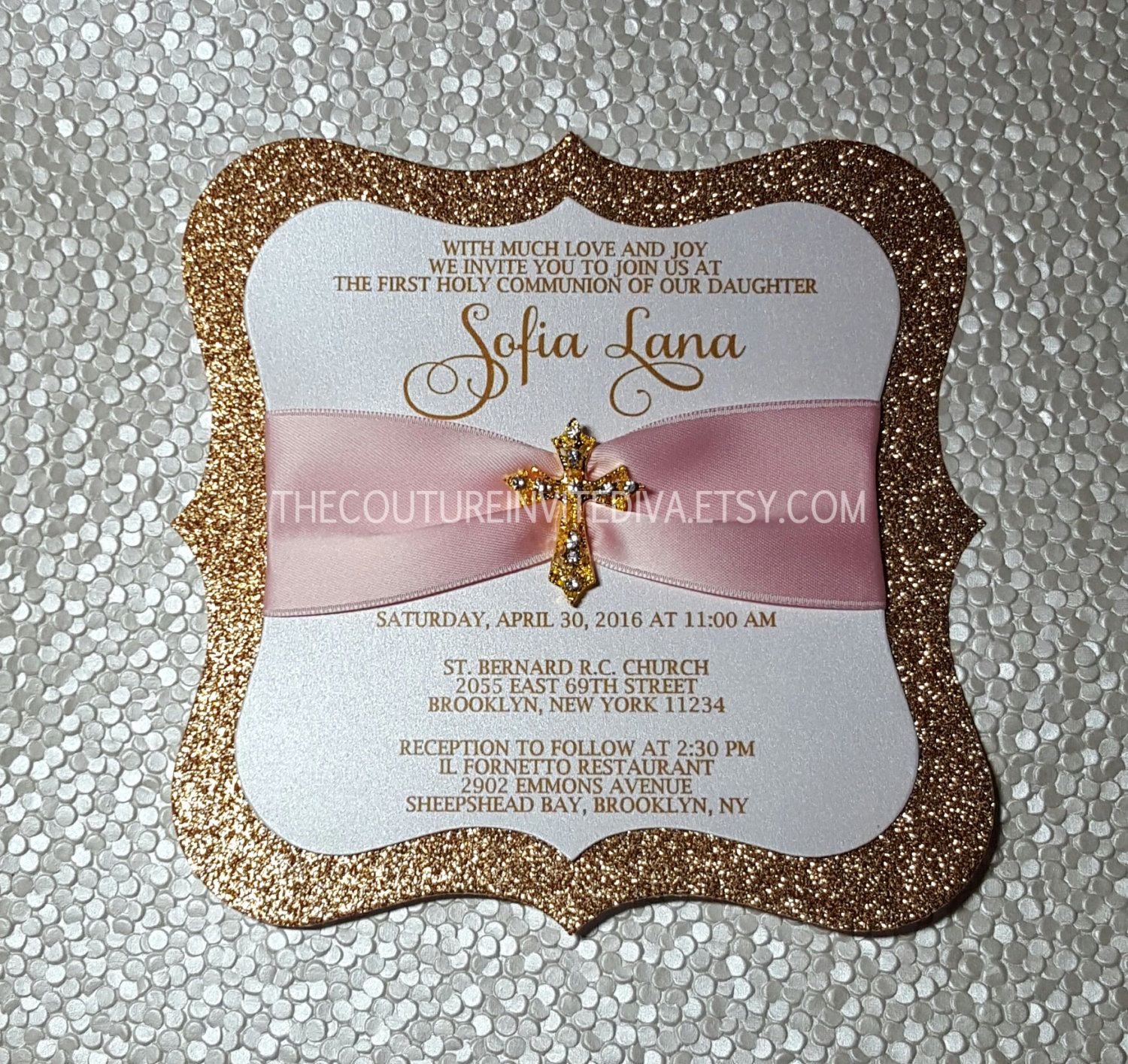 First Holy Communion Invitation Wordings New First Holy Munion Invitation by thecoutureinvitediva On