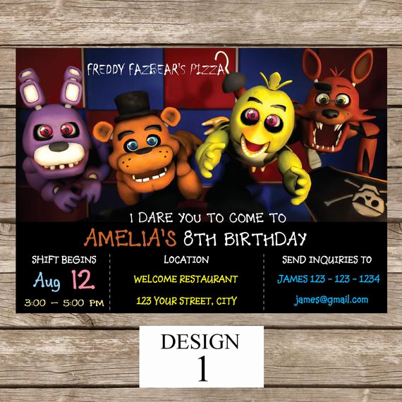 Five Nights at Freddy Invitation Best Of Five Nights at Freddy S Invitation Five Nights by