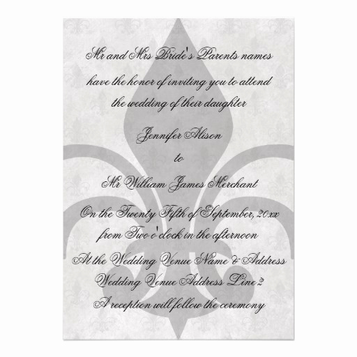 Fleur De Lis Wedding Invitation Fresh Black and White Fleur De Lis Wedding Invitations