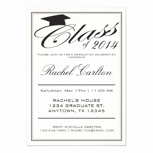 Formal Graduation Invitation Wording Beautiful Simple formal Graduation Celebration Invitation