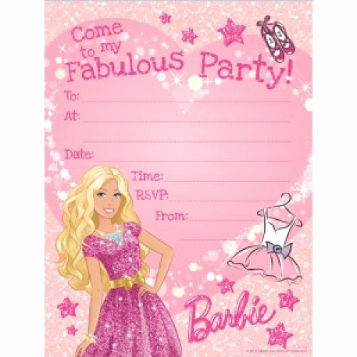 Free Barbie Invitation Templates Fresh Barbie Glitter Invitation Pad Party Decor and Rentals