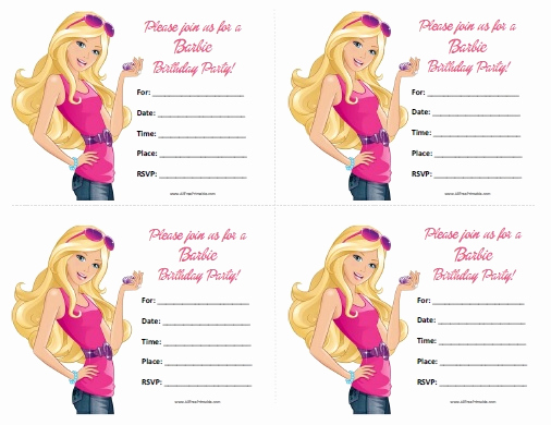 Free Barbie Invitation Templates Luxury Barbie Birthday Invitations Free Printable