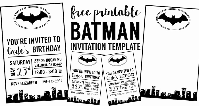 Free Batman Invitation Template Best Of Free Batman Invitation Template Paper Trail Design