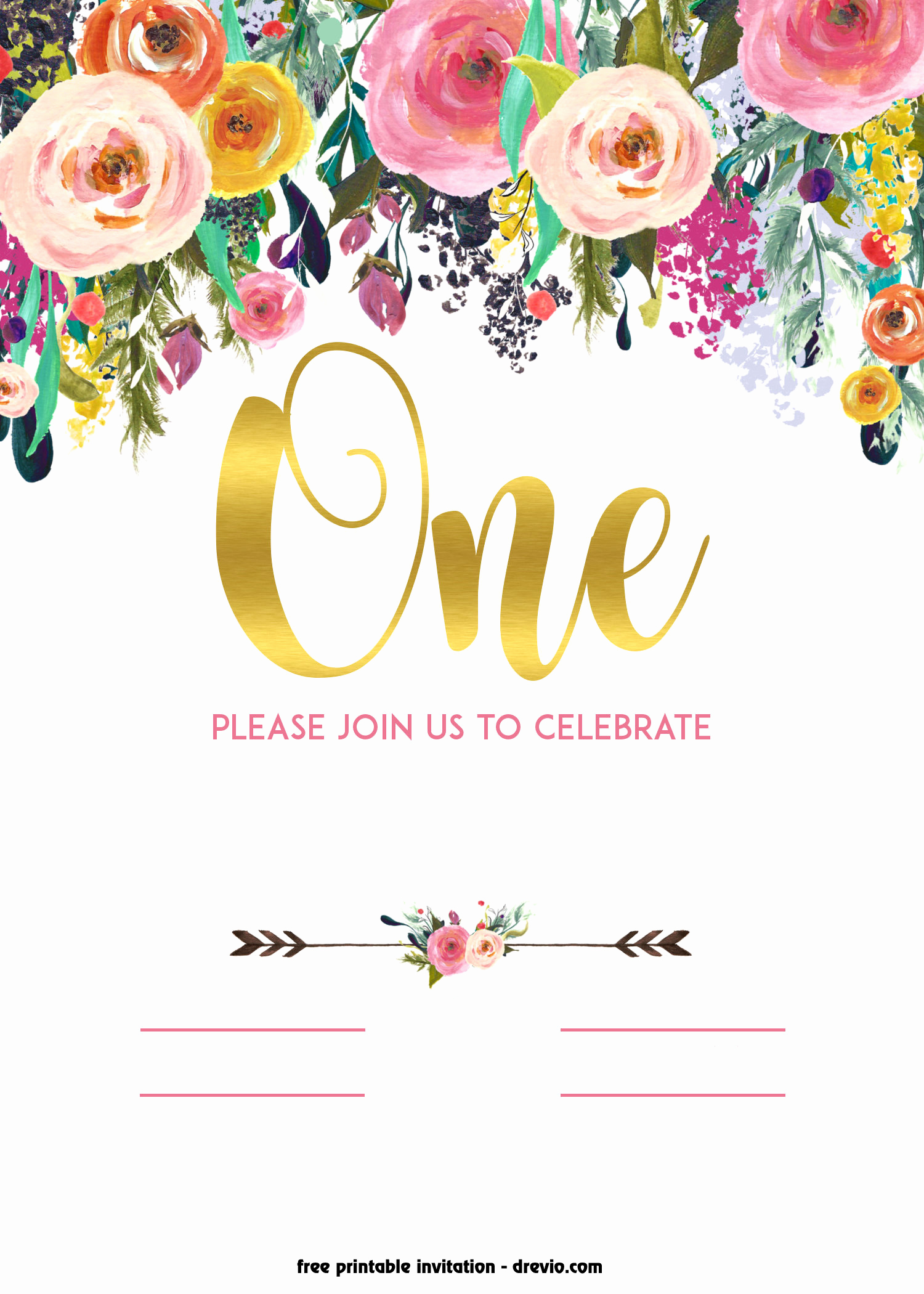 Free Birthday Invitation Templates Unique Free Printable 1st Birthday Invitation – Vintage Style