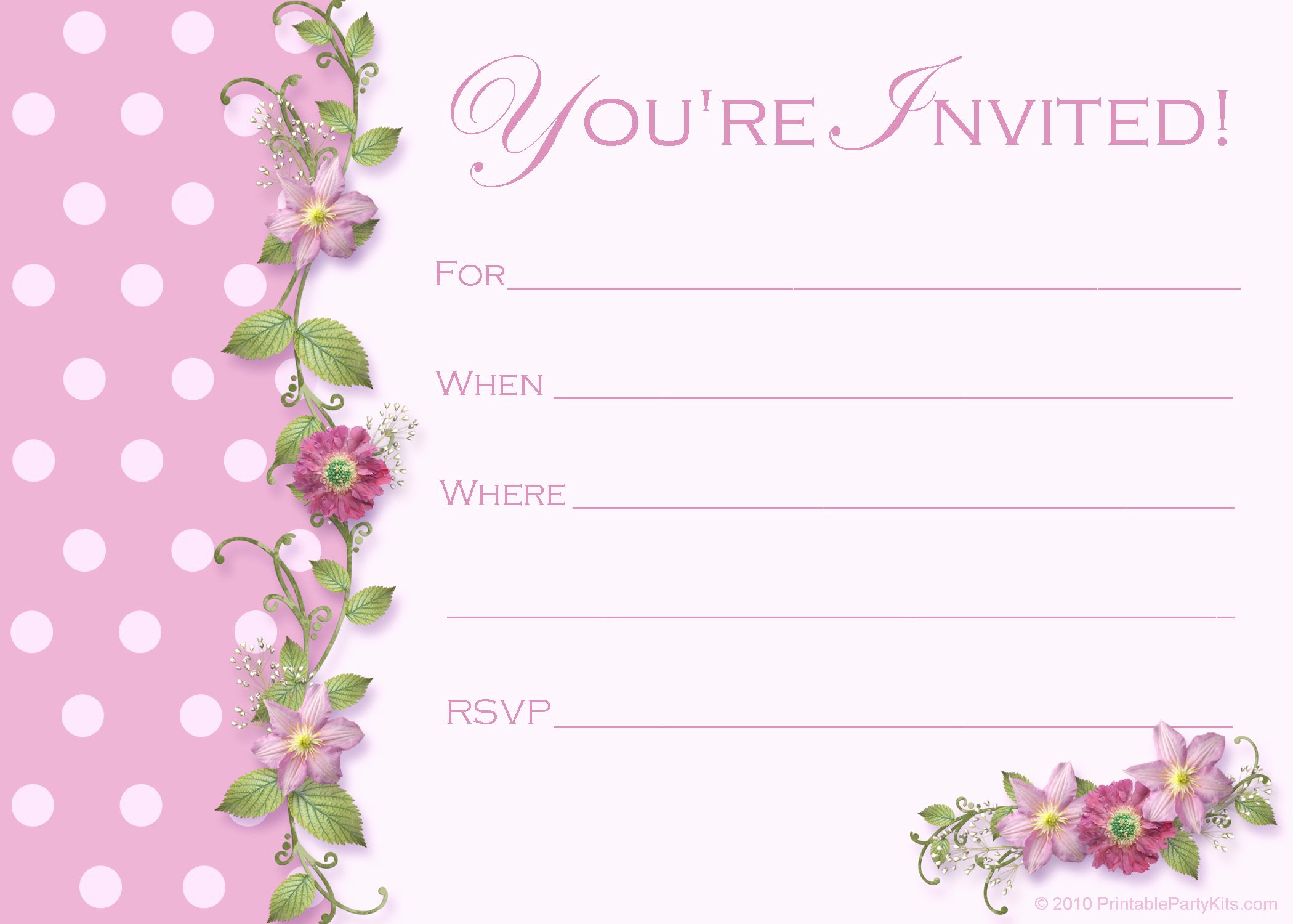 Free Blank Invitation Templates Inspirational Image for Blank Birthday Invitations Templates