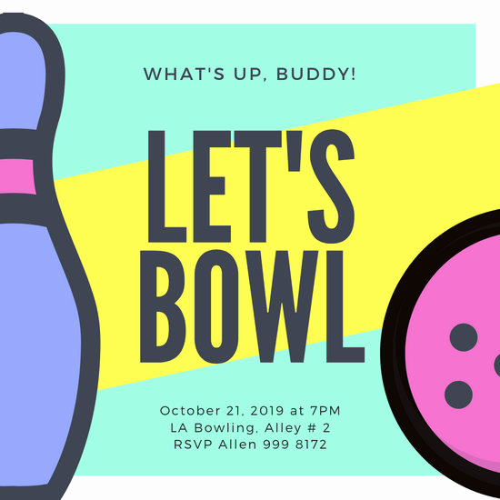 Free Bowling Invitation Template New Customize 86 Bowling Invitation Templates Online Canva