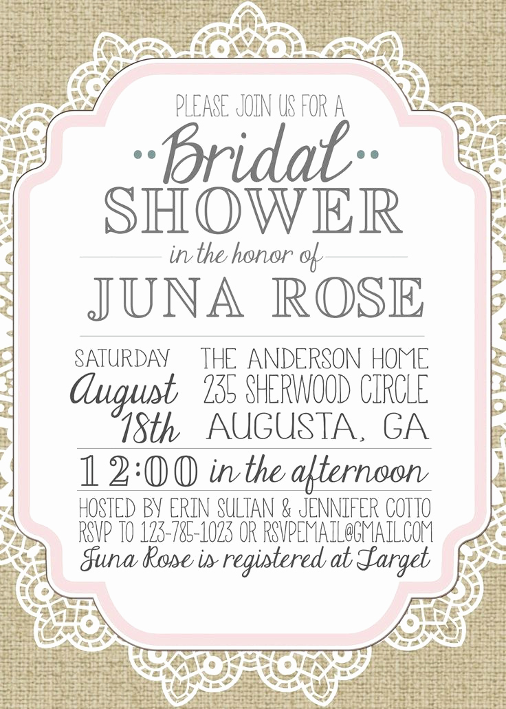 Free Bridal Shower Invitation Printables Beautiful Burlap and Lace Vintage Bridal Showerbaby Shower Inviation