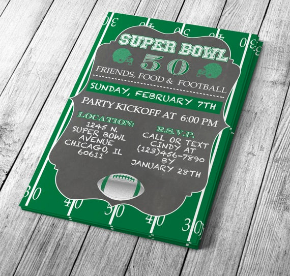 chalkboard super bowl invitation