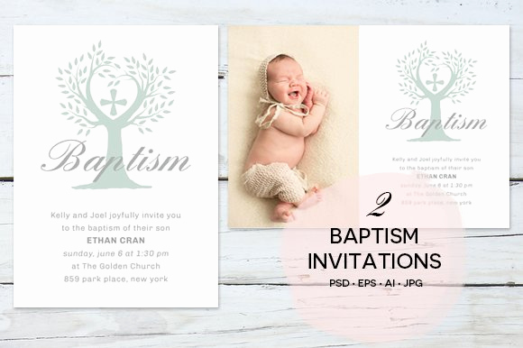 Free Christening Invitation Templates Best Of 2 Baptism Invitations Invitation Templates Creative Market