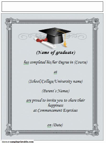 Free College Graduation Invitation Templates Elegant Printable Graduation Announcement Invitation