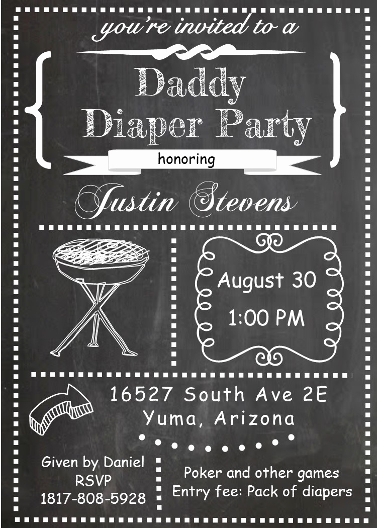 Free Diaper Party Invitation Templates Unique Daddy Diaper Party Invitations New Selections Spring 2018