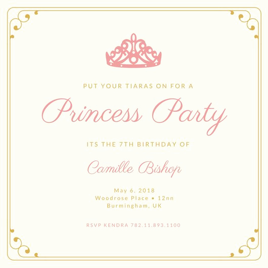 Free Disney Princess Invitation Template Beautiful Customize 174 Princess Invitation Templates Online Canva