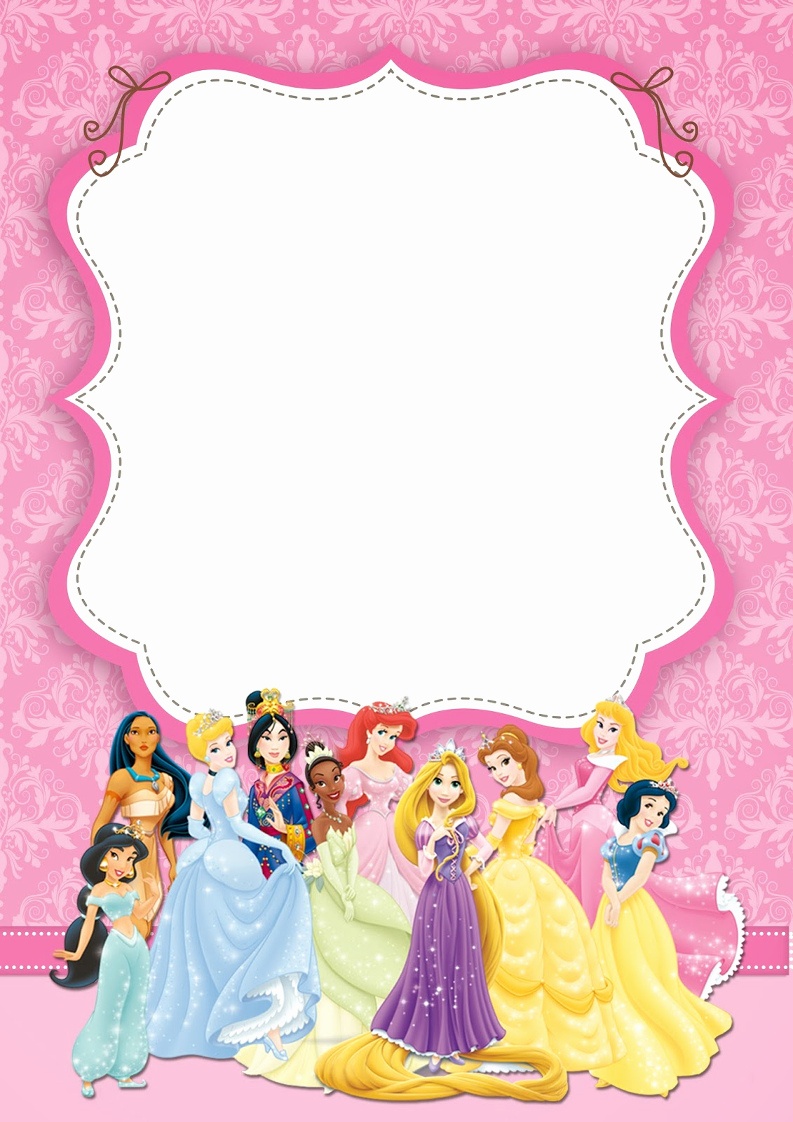 Free Disney Princess Invitation Template Lovely Free Printable Disney Princess Ticket Invitation Template