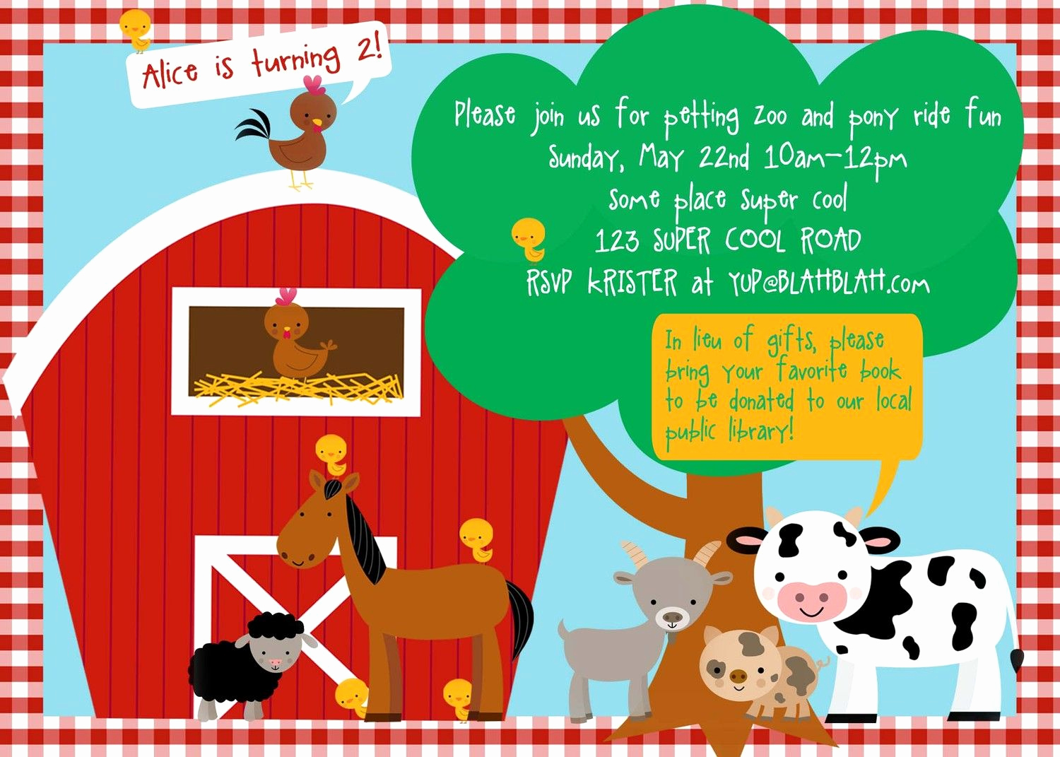 Free Farm Birthday Invitation Templates Fresh Petting Zoo Farm Birthday Invitation Diy by