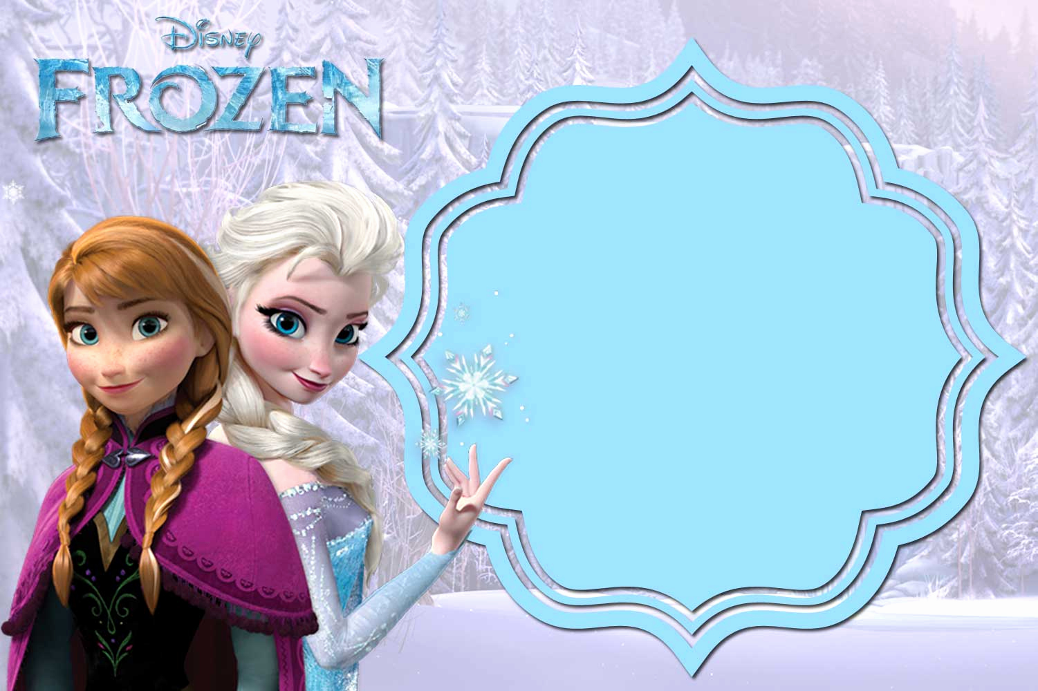 Free Frozen Invitation Template New Free Printable Frozen Anna and Elsa Invitation Templates