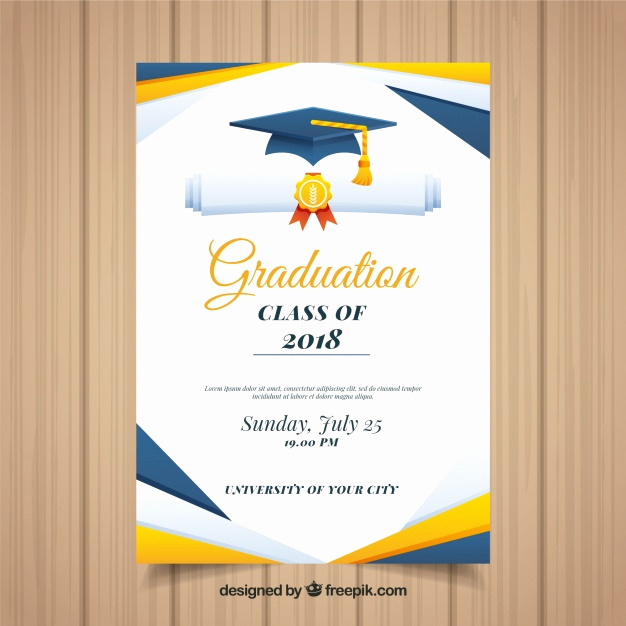 Free Graduation Invitation Templates Luxury Colorful Graduation Invitation Template with Flat Design