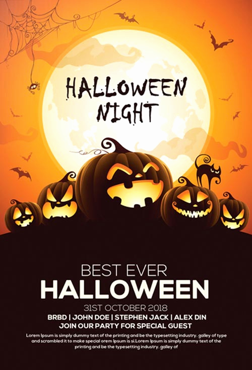 Free Halloween Invitation Template Awesome 60 Premium &amp; Free Psd Halloween Flyer Templates