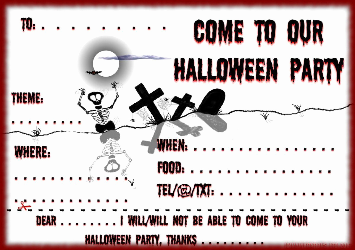 Free Halloween Invitation Templates Printable Lovely Free Printable Scary Halloween Invitations