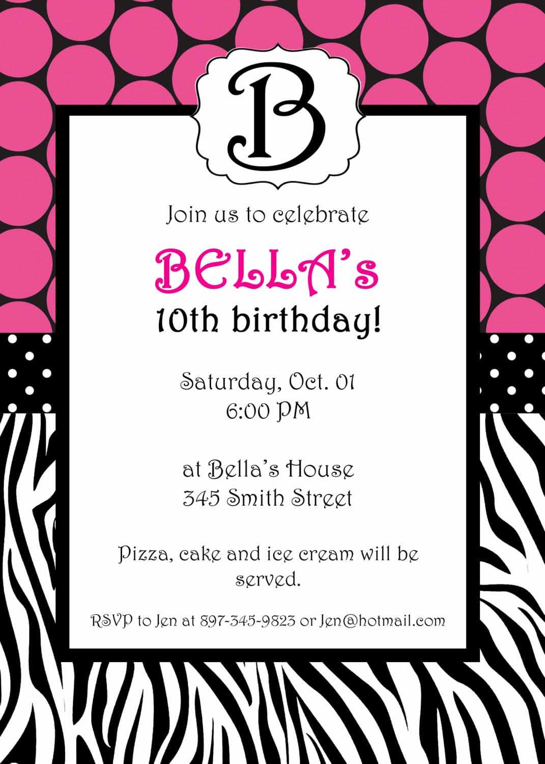 Free Invitation Template Printable New Free Printable Zebra Invitation Template