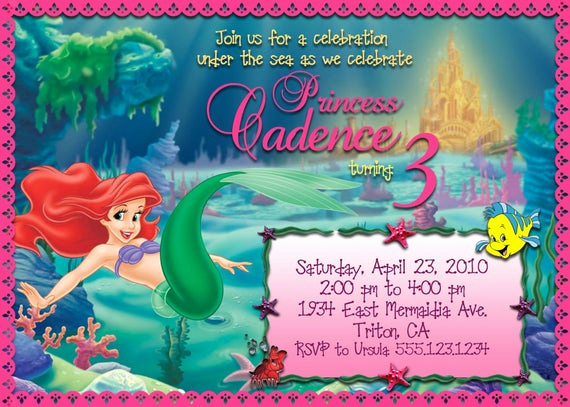 Free Little Mermaid Invitation Templates Luxury Items Similar to Printable Little Mermaid Birthday