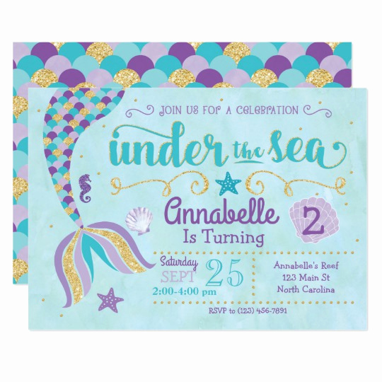 Free Mermaid Invitation Template Awesome Mermaid Invitation Under the Sea Invite