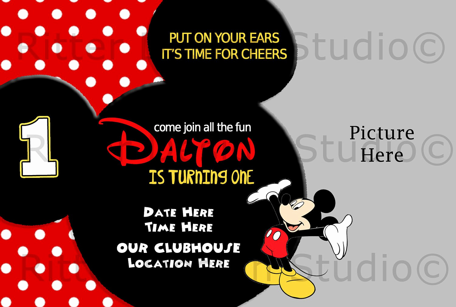 Free Mickey Mouse Invitation Template Awesome Mickey Mouse Ticket Invitations Template
