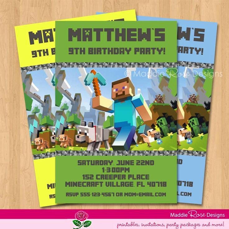 Free Minecraft Invitation Templates Beautiful Free Printable Minecraft Birthday Invitations Cakepins