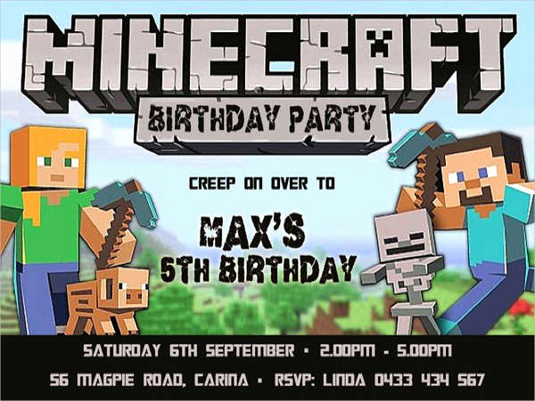 Free Minecraft Invitation Templates Fresh Birthday Invitation Templates In Pdf