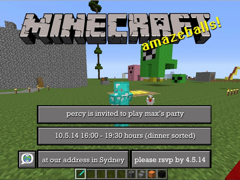 Free Minecraft Invitation Templates Lovely Free Minecraft Party Invitations to Edit and