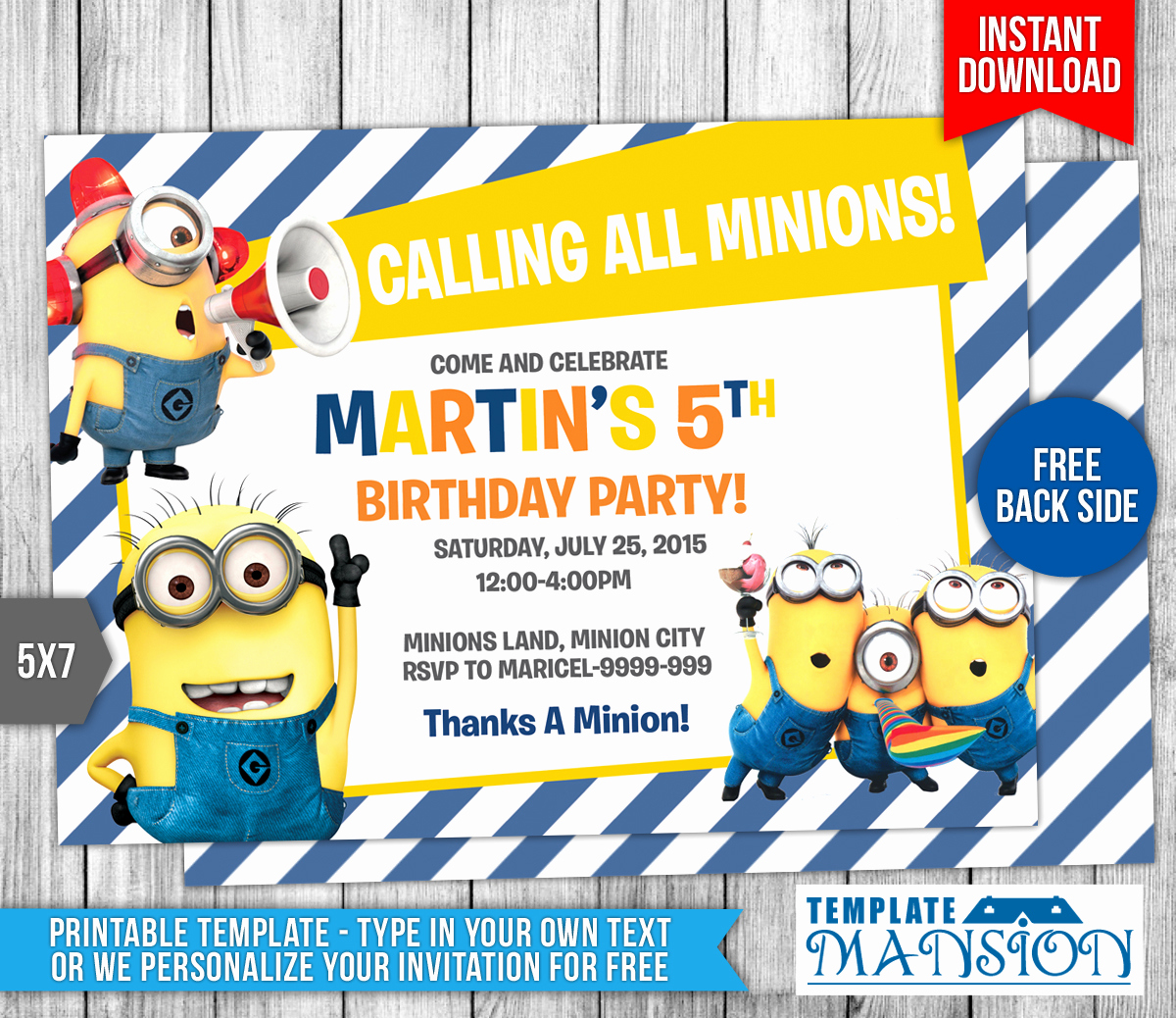 Free Minion Invitation Template Best Of Minions Birthday Invitation 7 by Templatemansion On