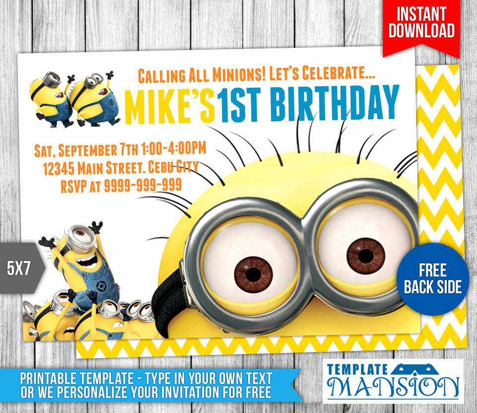 Free Minion Invitation Templates New Minions Birthday Invitation 6 by Templatemansion On