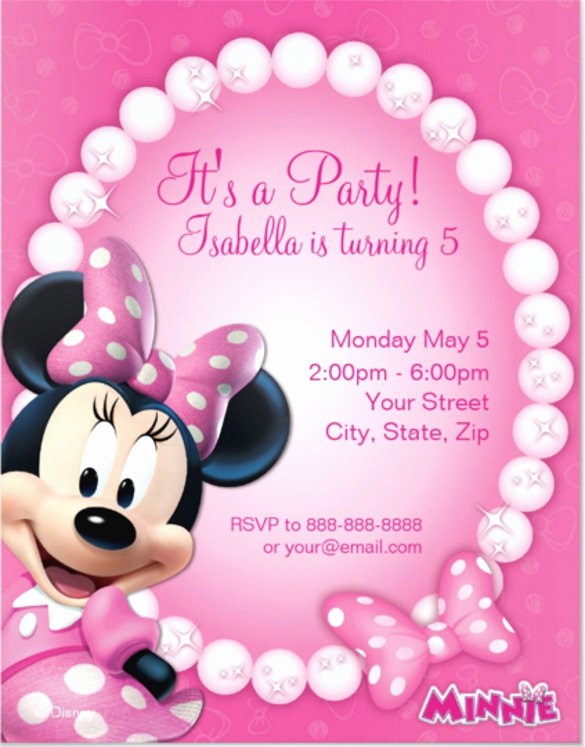 Free Minnie Mouse Invitation Template Elegant 26 Minnie Mouse Invitation Templates Psd Ai Word