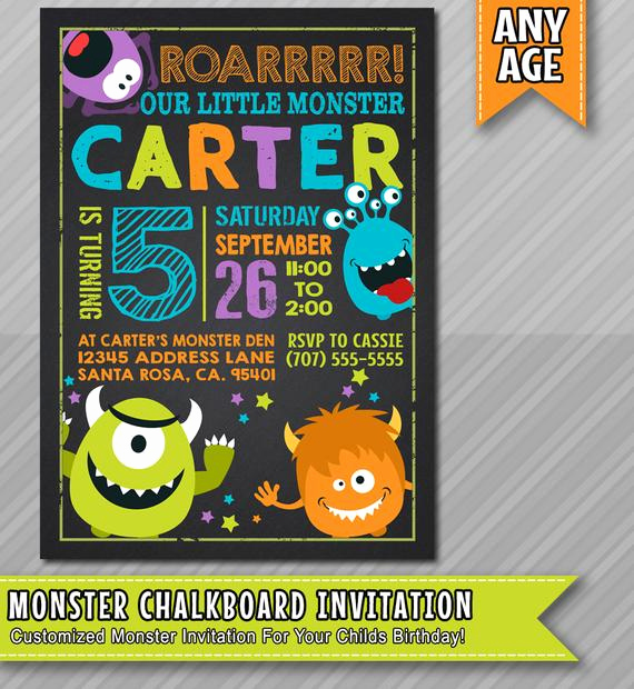 Free Monsters Inc Invitation Template Luxury Little Monster Birthday Invitation Monster by Wolcottdesigns