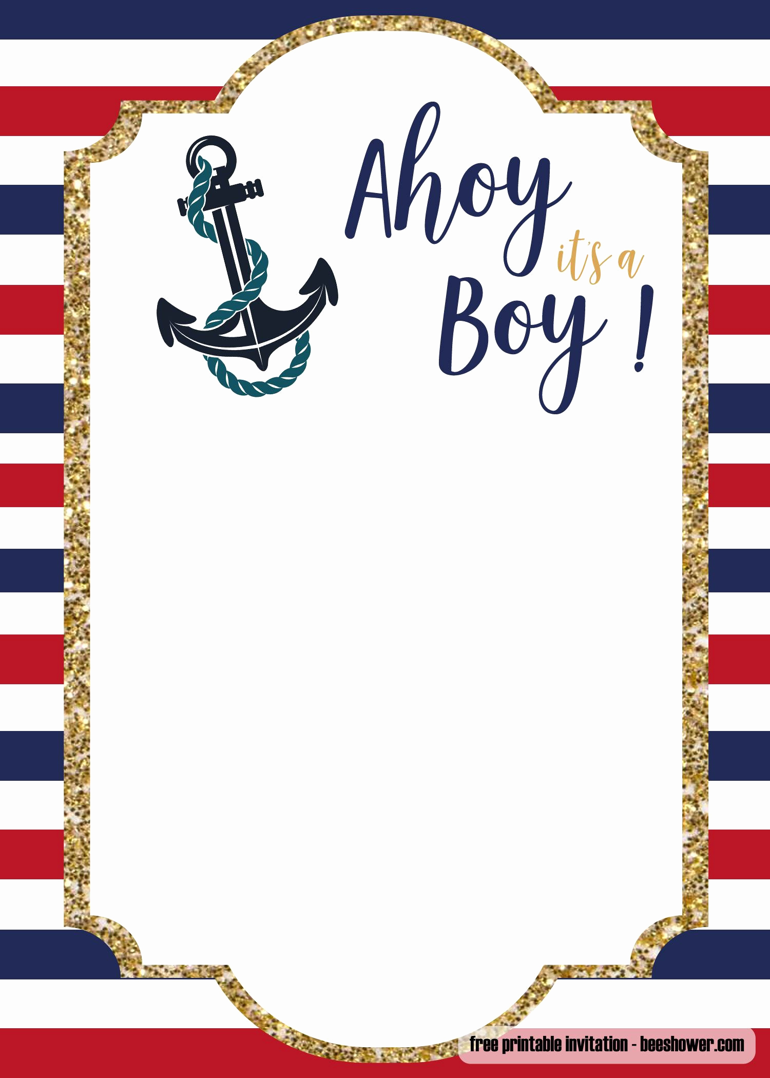 Free Nautical Invitation Templates Fresh Free Nautical Baby Shower Invitations