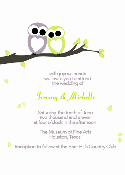 owls in love printable invitation