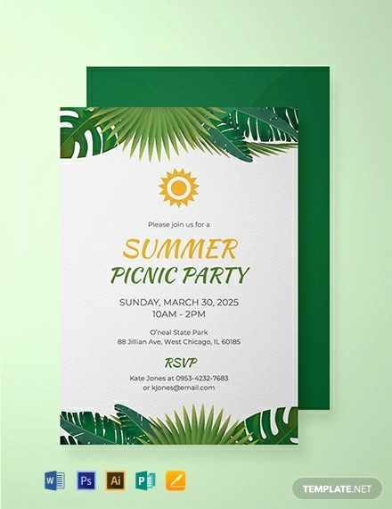 Free Picnic Invitation Template Awesome Free Summer Picnic Party Invitation Template Download 884
