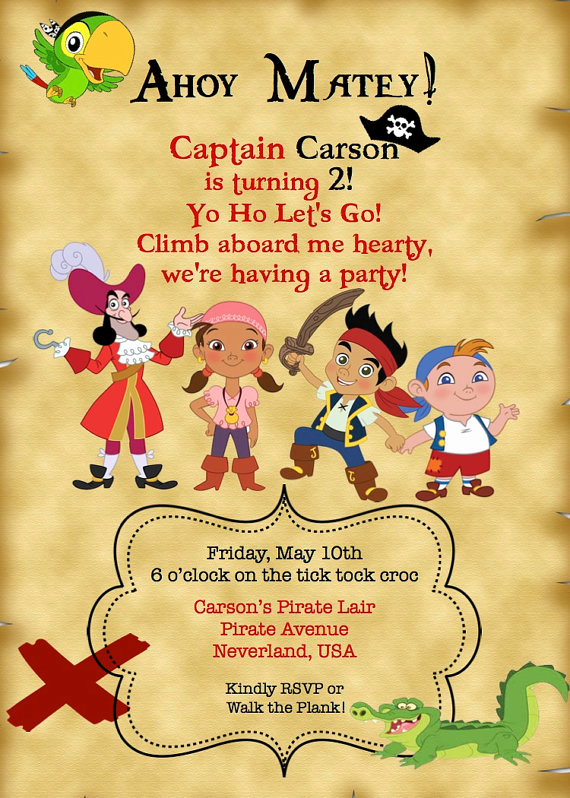 Free Pirate Invitation Template Fresh Free Printable Jake and the Neverland Pirates Invitations