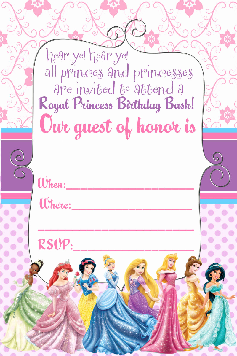 Free Princess Invitation Template Best Of Free Printable Disney Princess Ticket Invitation Template