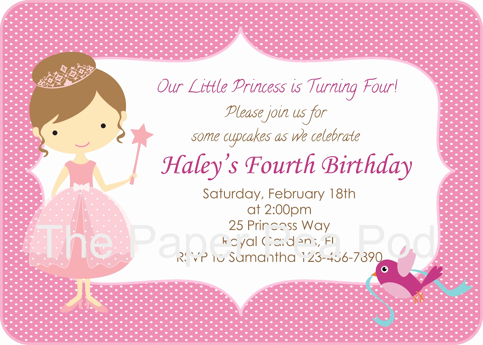 Free Princess Invitation Template Fresh Pink Princess Birthday Invitation