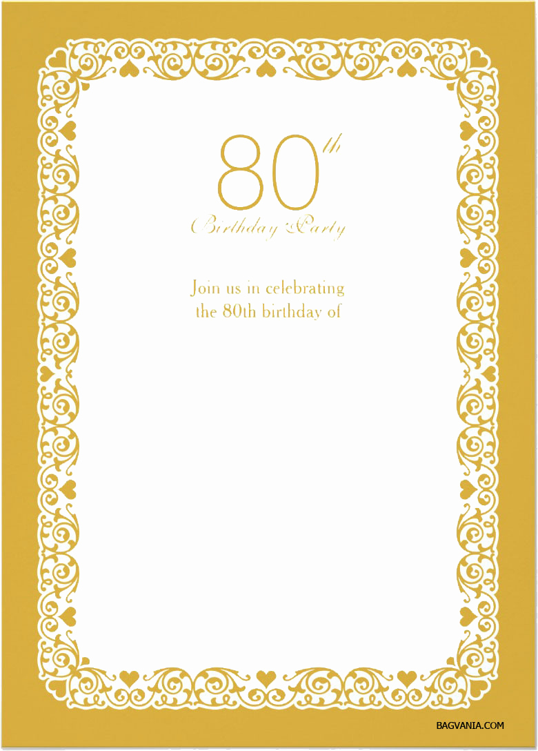 Free Printable Birthday Invitation Templates Unique Free Printable 80th Birthday Invitations – Free Printable