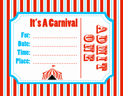 Free Printable Carnival Invitation Templates Elegant Free Carnival Ticket Template Download Free Clip Art