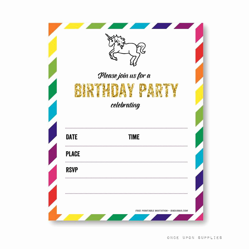 Free Printable Invitation Templates Fresh Free Printable Golden Unicorn Birthday Invitation Template