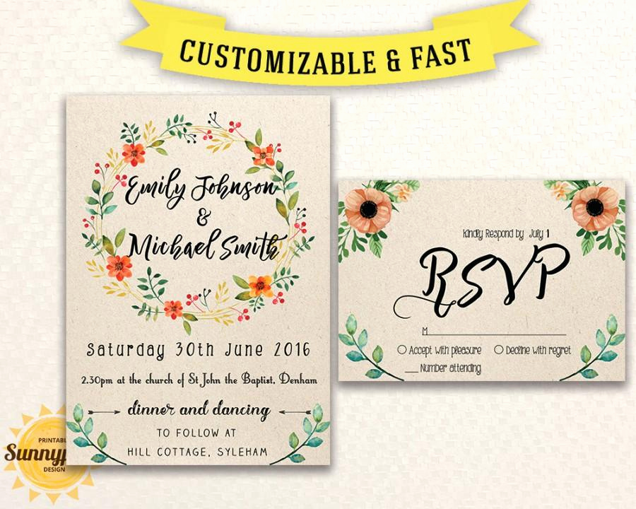 rustic wedding invitation templates