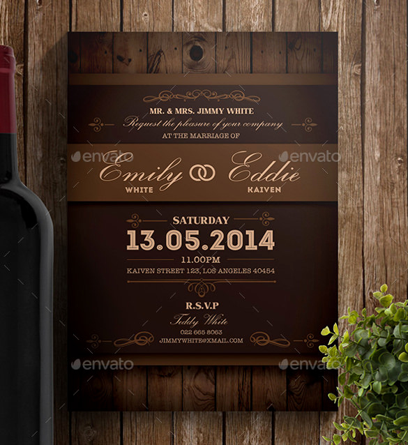 Free Rustic Wedding Invitation Templates Beautiful 28 Rustic Wedding Invitation Design Templates Psd Ai