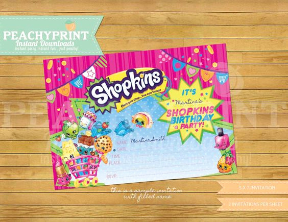 Free Shopkins Invitation Template Best Of Birthdays Birthday Invitations and Shopkins On Pinterest