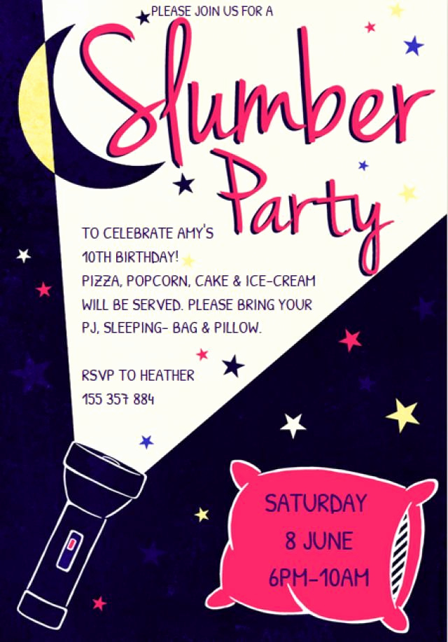 Free Sleepover Invitation Template Lovely Customize A Free Printable Slumber Party Invitation